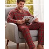Ekouaer Mens 100% Cotton Pajama Set Long Sleeve Button Down Sleepwear S-3XL(Red Green Plaid)