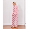 Ekouaer Pajamas for Women Set Cotton Long Sleeve Pjs 2 Piece Lounge Sets(Christmas Pink)