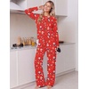 Ekouaer Pajamas for Women Set Cotton Long Sleeve Pjs 2 Piece Lounge Sets(Christmas Red)