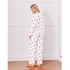 Ekouaer Pajamas for Women Set Cotton Long Sleeve Pjs 2 Piece Lounge Sets(Christmas White)