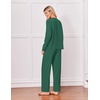 Ekouaer Pajamas for Women Set Cotton Long Sleeve Pjs 2 Piece Lounge Sets(Green)