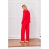 Ekouaer Pajamas for Women Set Cotton Long Sleeve Pjs 2 Piece Lounge Sets(Red)