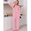 Ekouaer Pajamas for Women Set Cotton Long Sleeve Pjs 2 Piece Lounge Sets(Red Bow)