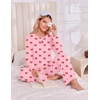 Ekouaer Pajamas for Women Set Cotton Long Sleeve Pjs 2 Piece Lounge Sets(Red Bow)