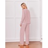 Ekouaer Pajamas for Women Set Cotton Long Sleeve Pjs 2 Piece Lounge Sets(Red Striped)