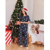 Ekouaer Womens Pajama Set Bamboo Viscose Pj Short Sleeve 2 Piece Lounge Set(Christmas Candy Gingerbread)