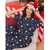 Ekouaer Womens Pajama Set Bamboo Viscose Pj Short Sleeve 2 Piece Lounge Set(Christmas Candy Gingerbread)
