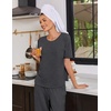 Ekouaer Womens Pajama Set Bamboo Viscose Pj Short Sleeve 2 Piece Lounge Set(Dark Grey)