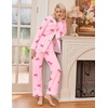 Ekouaer Womens Pajamas Set Classic Sleepwear Long Sleeve Button Up Pjs Sets(Bow Striped)