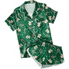 Ekouaer Womens Satin Pajama Set Silk Pj Short Sets 2 Piece Loungewear S-5XL(Green Christmas Gingerbread)