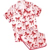 Ekouaer Womens Satin Pajama Set Silk Pj Short Sets 2 Piece Loungewear S-5XL(Pink Christmas Snowman Bow)