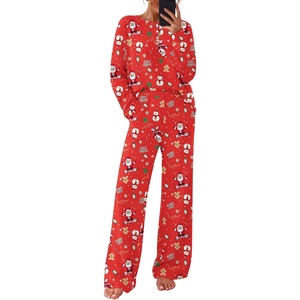 Ekouaer Pajamas for Women Set Cotton Long Sleeve Pjs 2 Piece Lounge Sets(Christmas Red)