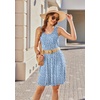 Ekouaer Womens Nightgowns Sleeveless Tank Sleep Shirts Pleated Nightshirt(Blue White Florals)