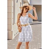 Ekouaer Womens Nightgowns Sleeveless Tank Sleep Shirts Pleated Nightshirt(Gray Star)