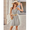 Ekouaer Womens Nightgowns Sleeveless Tank Sleep Shirts Pleated Nightshirt(Grey)