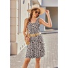 Ekouaer Womens Nightgowns Sleeveless Tank Sleep Shirts Pleated Nightshirt(Leopard)