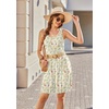 Ekouaer Womens Nightgowns Sleeveless Tank Sleep Shirts Pleated Nightshirt(Yellow Florals)