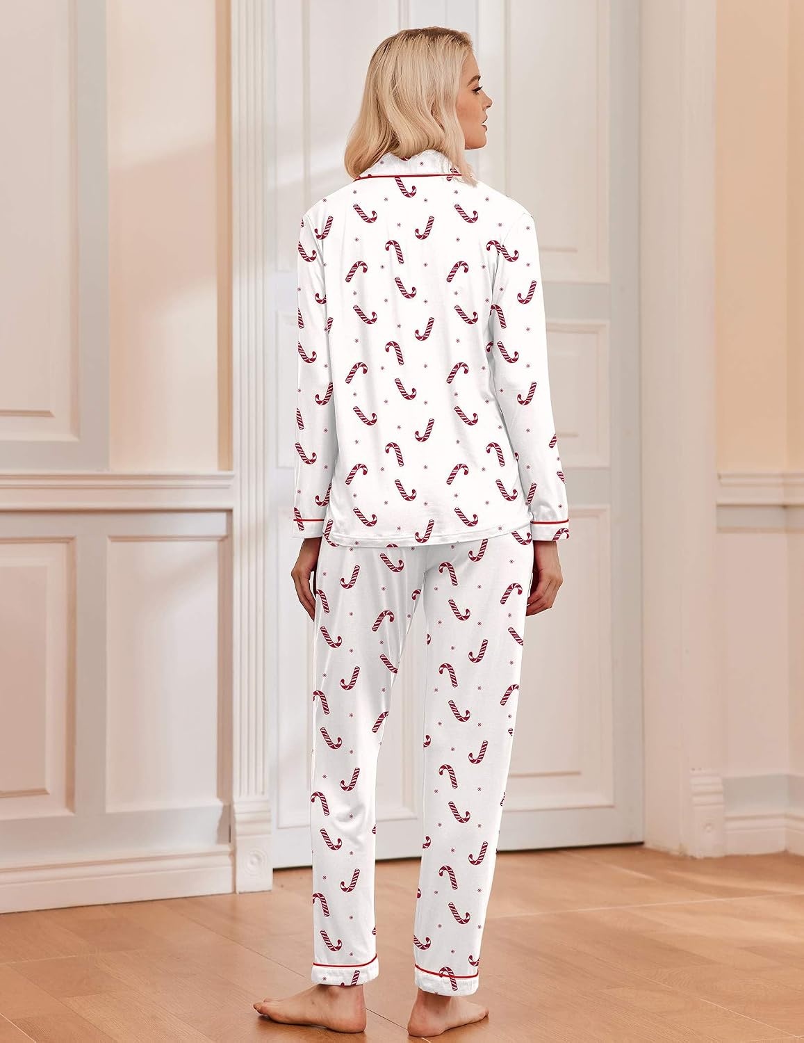 image:imageEkouaer Christmas Pajamas Womens Long Sleeve Holiday Matching Pjs Set