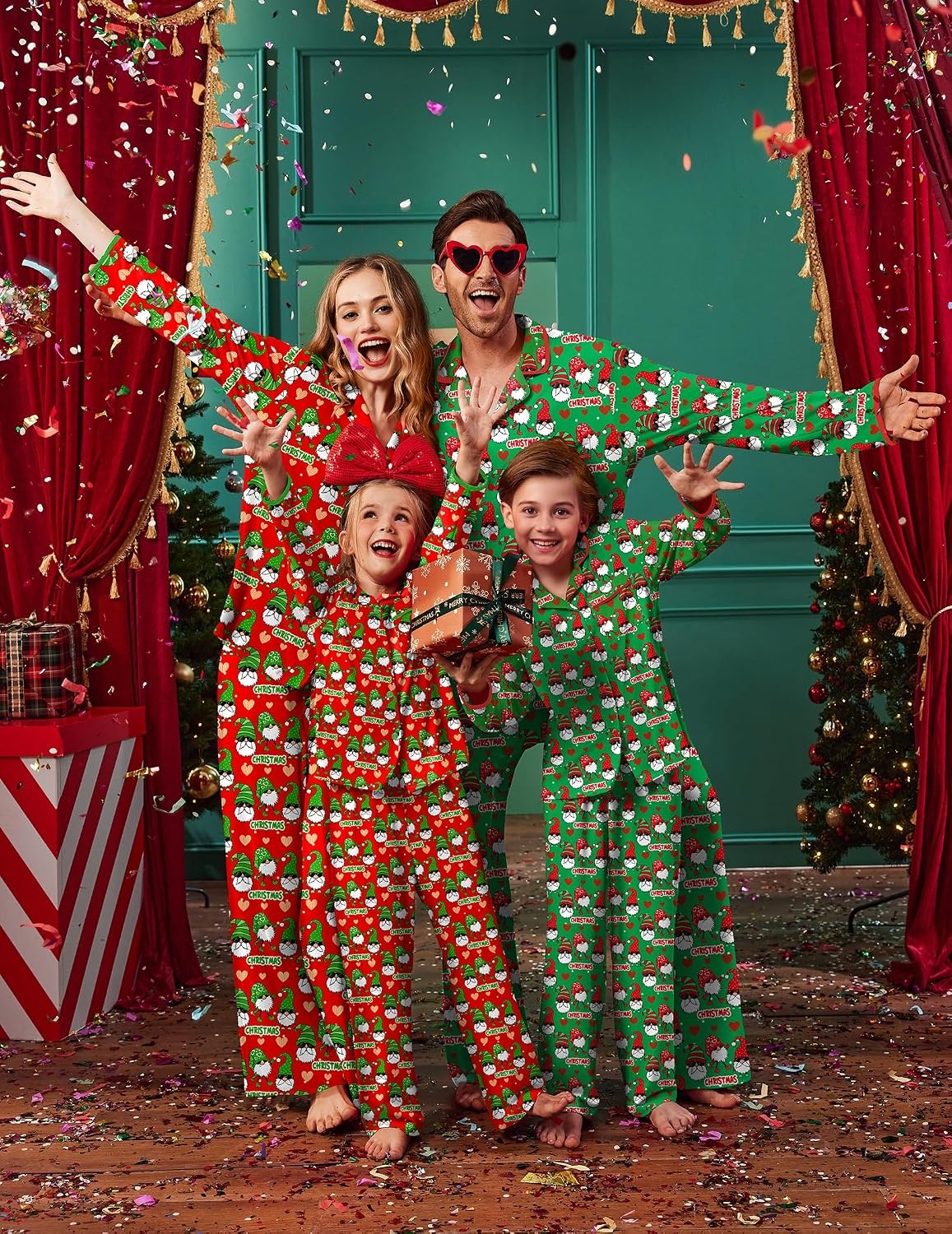 image:imageEkouaer Family Christmas Pajamas Matching Pjs Sets for Women Men and KidsRed Christmas Elf