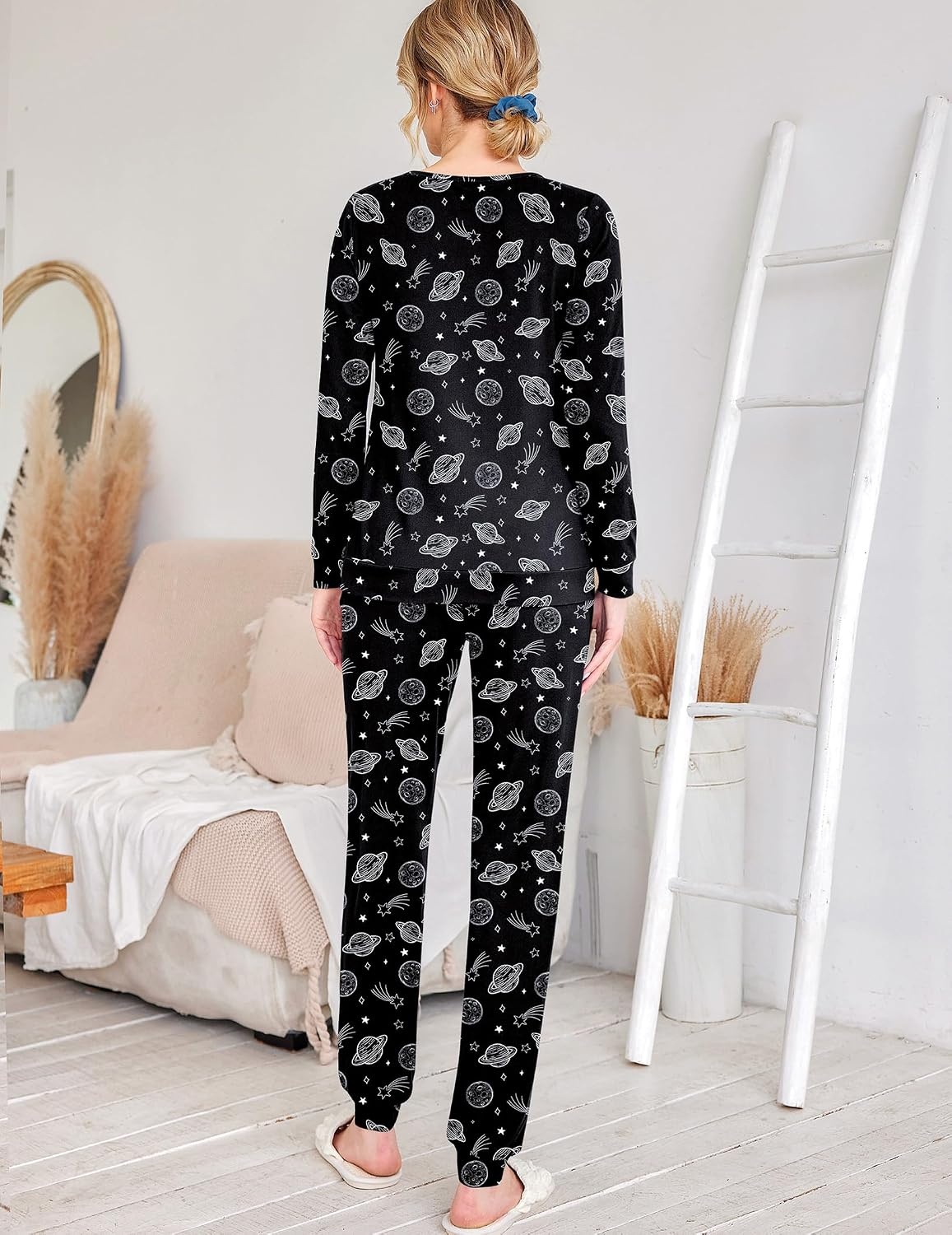 image:imageEkouaer Womens Jogger Pajama Sets Long Sleeve Sleepwear Lounge Sets XSXXLBlack Planet