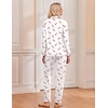 Ekouaer Christmas Pajamas Womens Long Sleeve Holiday Matching Pjs Set(Christmas White Candy)