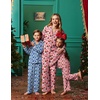 Ekouaer Family Christmas Pajamas Matching Pjs Sets for Women, Men and Kids(Pink Christmas Elf)