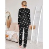 Ekouaer Womens Jogger Pajama Sets Long Sleeve Sleepwear Lounge Sets XS-XXL(Black Halloween)