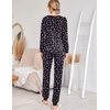 Ekouaer Womens Jogger Pajama Sets Long Sleeve Sleepwear Lounge Sets XS-XXL(Black Snowflake)