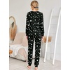 Ekouaer Womens Jogger Pajama Sets Long Sleeve Sleepwear Lounge Sets XS-XXL(Black and White Stars)