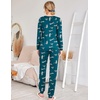 Ekouaer Womens Jogger Pajama Sets Long Sleeve Sleepwear Lounge Sets XS-XXL(Blue Green Leopard)
