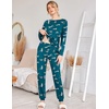 Ekouaer Womens Jogger Pajama Sets Long Sleeve Sleepwear Lounge Sets XS-XXL(Blue Green Leopard)