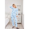 Ekouaer Womens Jogger Pajama Sets Long Sleeve Sleepwear Lounge Sets XS-XXL(Blue Planet Moon)