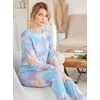Ekouaer Womens Jogger Pajama Sets Long Sleeve Sleepwear Lounge Sets XS-XXL(Blue Tye Die)