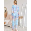 Ekouaer Womens Jogger Pajama Sets Long Sleeve Sleepwear Lounge Sets XS-XXL(Blue Tye Die)