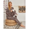 Ekouaer Womens Jogger Pajama Sets Long Sleeve Sleepwear Lounge Sets XS-XXL(Brown Leopard)