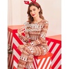 Ekouaer Womens Jogger Pajama Sets Long Sleeve Sleepwear Lounge Sets XS-XXL(Christmas Gingerbread Print)