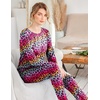 Ekouaer Womens Jogger Pajama Sets Long Sleeve Sleepwear Lounge Sets XS-XXL(Colorful Star)