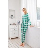 Ekouaer Womens Jogger Pajama Sets Long Sleeve Sleepwear Lounge Sets XS-XXL(Green Plaid)