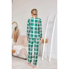 Ekouaer Womens Jogger Pajama Sets Long Sleeve Sleepwear Lounge Sets XS-XXL(Green Plaid)