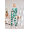 Ekouaer Womens Jogger Pajama Sets Long Sleeve Sleepwear Lounge Sets XS-XXL(Green Plaid)