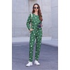 Ekouaer Womens Jogger Pajama Sets Long Sleeve Sleepwear Lounge Sets XS-XXL(Green White Star)