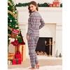 Ekouaer Womens Jogger Pajama Sets Long Sleeve Sleepwear Lounge Sets XS-XXL(Grey Christmas Print)
