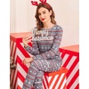 Ekouaer Womens Jogger Pajama Sets Long Sleeve Sleepwear Lounge Sets XS-XXL(Grey Christmas Print)
