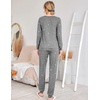 Ekouaer Womens Jogger Pajama Sets Long Sleeve Sleepwear Lounge Sets XS-XXL(Grey White Star)