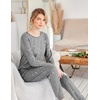 Ekouaer Womens Jogger Pajama Sets Long Sleeve Sleepwear Lounge Sets XS-XXL(Grey White Star)
