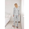 Ekouaer Womens Jogger Pajama Sets Long Sleeve Sleepwear Lounge Sets XS-XXL(Light Gray With Stars)