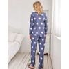 Ekouaer Womens Jogger Pajama Sets Long Sleeve Sleepwear Lounge Sets XS-XXL(Long Blue White Star)