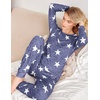 Ekouaer Womens Jogger Pajama Sets Long Sleeve Sleepwear Lounge Sets XS-XXL(Long Blue White Star)