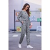 Ekouaer Womens Jogger Pajama Sets Long Sleeve Sleepwear Lounge Sets XS-XXL(Medium Grey Black Star)