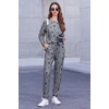 Ekouaer Womens Jogger Pajama Sets Long Sleeve Sleepwear Lounge Sets XS-XXL(Medium Grey Black Star)